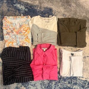L.L. Bean Women's Tops and Blouses - Multicolor Collection 6 pieces